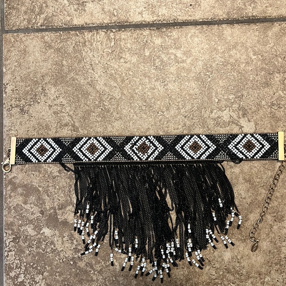 Aldo black, white, and gold choker